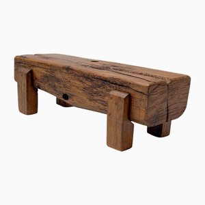 Mesa auxiliar Wabi Sabi brutalista rústica, años 70