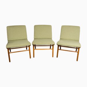 Danish Lounge Chairs in Laminated Beech and Mahogany Model AX by Peter Hvidt and Orla Molgaard-Nielsen for Fritz Hansen, 1960s, Set of 3