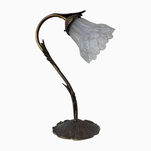 Lampe à Col de Cygne Art Nouveau en Laiton, 1960s