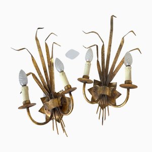 Garbe aus Weizen Wandlampen, 1960er, 2er Set