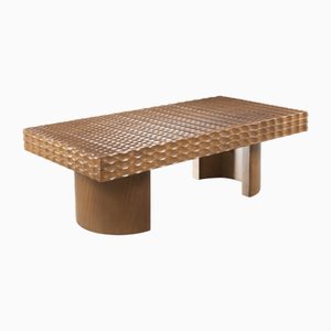 Malaparte Low Table with Wood Top Gougée by Fabian Pellegrinet Conte