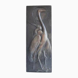 Mid-Century Relief with Herons, 1960s