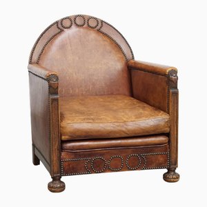 Art Deco Sheep Leather Armchair