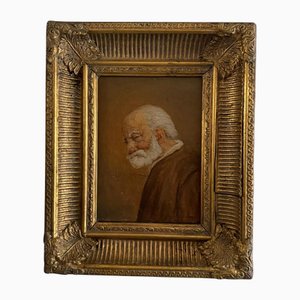 Jean, Portrait of a Bearded Man, 19th Century, Oil on Panel, Framed