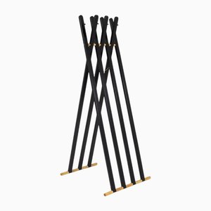 Lacquered Wood and Ash Coat Rack, 1970s