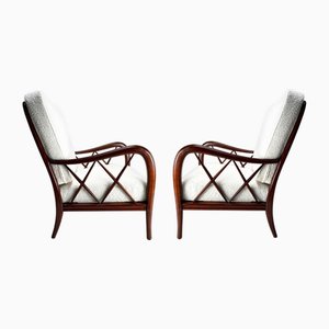 Mid-Century Armchairs in the Style of Paolo Buffa, Italy 1950s by Paolo Buffa, Set of 2