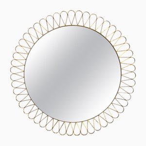 Mid-Century Italian Round Mirror, Girasole Model, 1950s