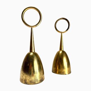 Ignazio Gardella, Brass Doorstops attributed to Azucena, Italy, 1950s, Set of 2