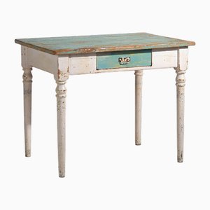 Side Table with Turquoise Green Patina, 1920s