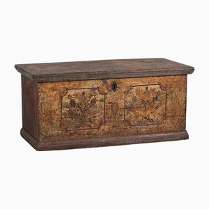 Antique Wood Gilt Colored Trunk, 1846