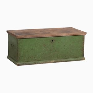 Antique Green Storage Trunk, 1920s