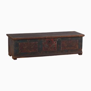 Antique Storage Chest in Dark Tones, 1870s