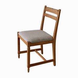 Rustic Carved Pine Chairs, Sweden, 1950s, Set of 4