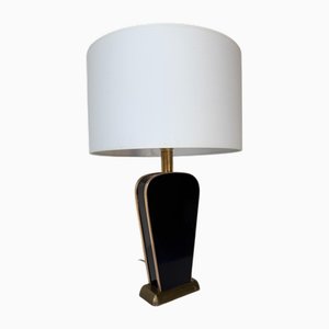 Black and Gold Lacquered Sarco Table Lamp from Diderot, 1970s