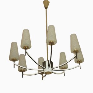 Lustre en Laiton et Verre Art, Italie, 1970s