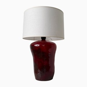 Red Ceramic Table Lamp, 1970s