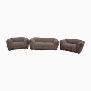 Fabric Living Room Set, 1980s, Set of 3