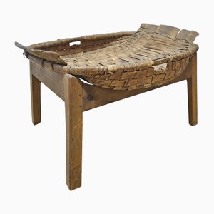 Brazilian Harvesting Basket Canastra Wovan Fruit Basket in Rattan, 1890s