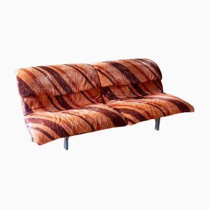 Canapé Wave en Velours Orange par G. Offredi pour Saporiti Italia, 1970s