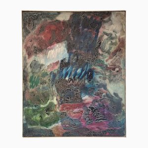 Boul, Abstract Composition, 1980s, Canvas Painting, Framed