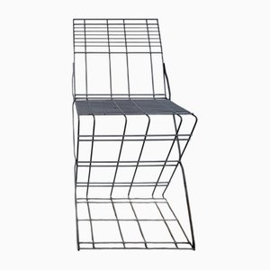 Silla de metal Zig Zag, años 80