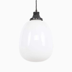 Tulip Opaline Glass Pendant Light, 1930s