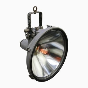 Faretto vintage industriale in vetro trasparente e alluminio pressofuso di Philips