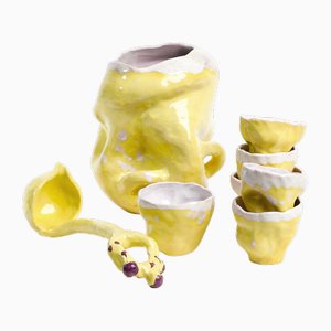 Punch Set Flora #2 in Yellow by Constanza Almazàn Carrasco, Set of 8