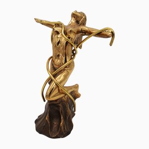 Sculpture Brutaliste de Nu en Bronze, 1970s