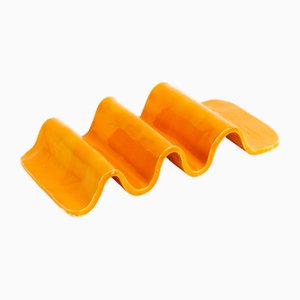 Assiette Moyenne Ondulée Orange par Laura Rubio Bañón