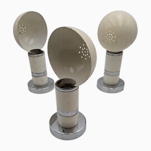 Chrome and Beige Wall Light by Joe Colombo for Stilnovo, 1960s