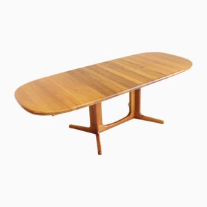 Vintage Danish Oval Extendable Dining Table in Teak from Glostrup, 1960s