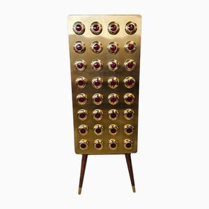 One-Door Brass Cabinet, 1980s