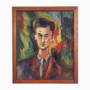 Daniel Vigier, Retrato, 1958, óleo sobre lienzo, enmarcado