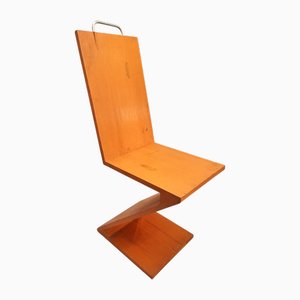 Zig Zag Stuhl aus lackiertem Holz, 1980er