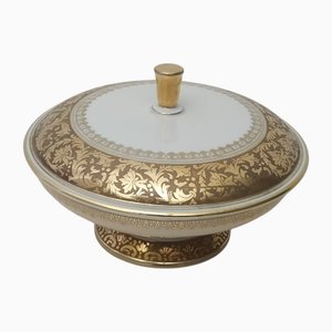 Weiße Vintage Porzellan Schale mit goldenen Details von Thomas Group für Rosenthal, 1960er