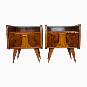 Mailänder Art Deco Nachttische mit Klappe, 1948, 2er Set