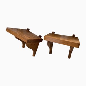 Modernistische Konstruktivistische Wandmontierte Nachttische, 1950er, 2er Set