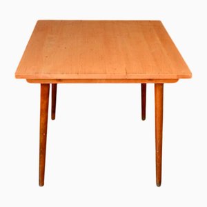 Kleiner Holz Küchentisch mit Kompass Beinen, 1950er