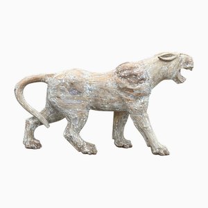 Großer handgeschnitzter Karussell Panther, 1960er, Wood