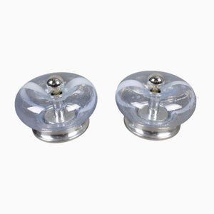 Italian Glass Table Lamps, 1970s, Set of 2