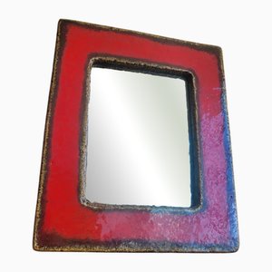 Miroir Mid-Century en Céramique Émaillée