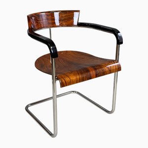 H-128 Chrome Cantilever Armchair by Jindřich Halabala for Up Závody, 1930s