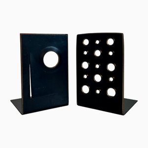 Fermalibri scultorei modernisti in acciaio, Germania, anni '50, set di 2