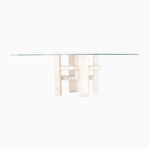 Travertine Dining Table, 1970s