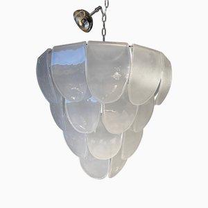 Murano Style Glass Kromo with Frosted Leaves Chandelier by Simoeng