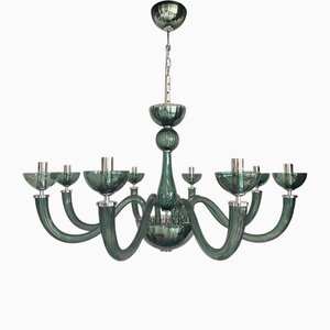 Lámpara de araña estilo Murano de cristal Art italiano en verde claro de Simoeng