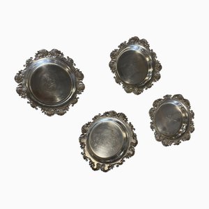 Louis XV Silver-Plated Metal Coasters, Set of 4