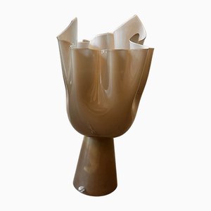 Milky-Beige Murano Style Glass Table Lamp by Simoeng