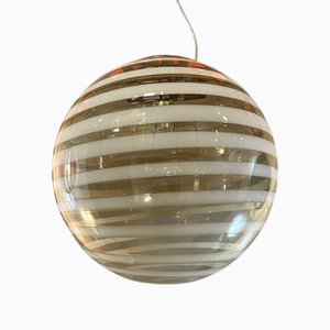 Italian Murano Style Glass Swirling Multicolors Pendant Sphere by Simoeng